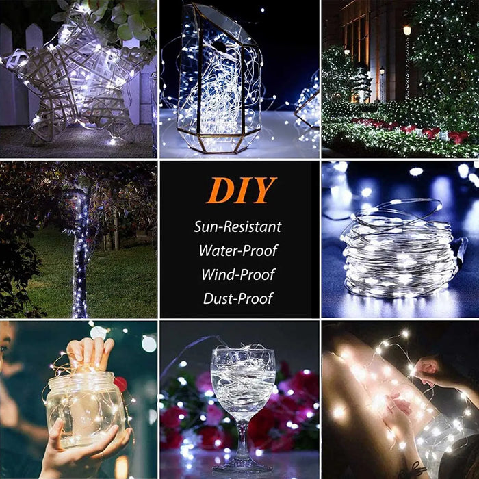 Solar LED Fairy String Lights Outdoor Waterproof 7m/12m/22m/32m 8 Modes Street Garland for Party Wedding Christmas Decoration
