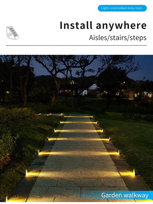Solar Step Lights, Outdoor Stair Lights, Step Lights, Courtyard Decorative Atmosphere Lights, Suitable for Courtyard, Garden, Park, Deck, Stair Step Decoration