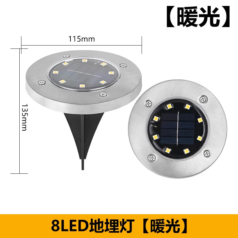 Solar Ground Lights LED Waterproof Solar Garden Lights Outdoor Bright in-Ground Lights Landscape Lighting for Patio Pathway Lawn