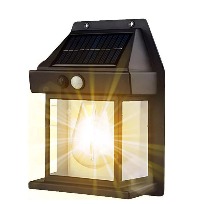 Solar Lantern Wall Light with 3 Modes of Dusk To Dawn Motion Sensing Light IP65 Waterproof Suitable for House Porch Garage