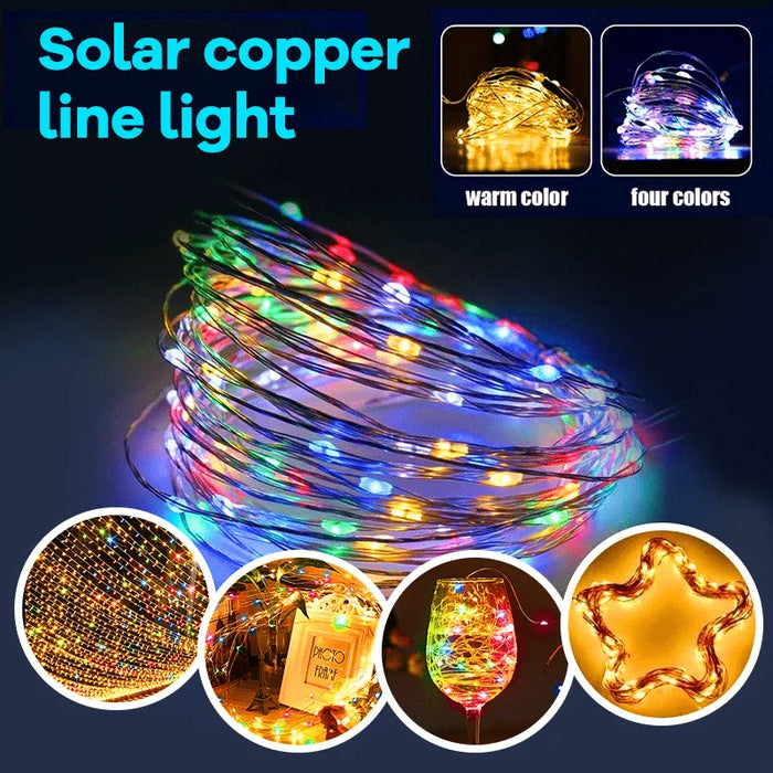 Solar String Lights Outdoor Garden Fairy Lights 50/100/200/300 LED Light Sensor Control for Trees Party Wedding Christmas Decor
