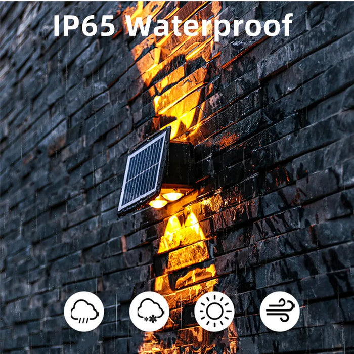 Solar Wall Lamp Led Outdoor Waterproof Decoration Garden Lamp Up And Down Luminous Lighting for Wall Porch Balcony Garden Street