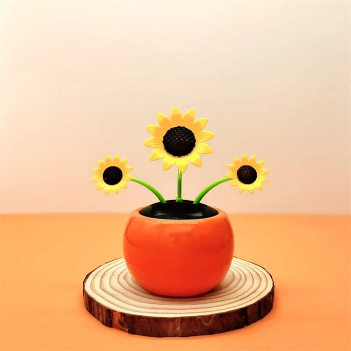 Solar Toys Cute Flower Butterfly Bee Swinging Doll Solar Car Ornament Creative Cartoon Flower Solar Desktop Ornament Decoration