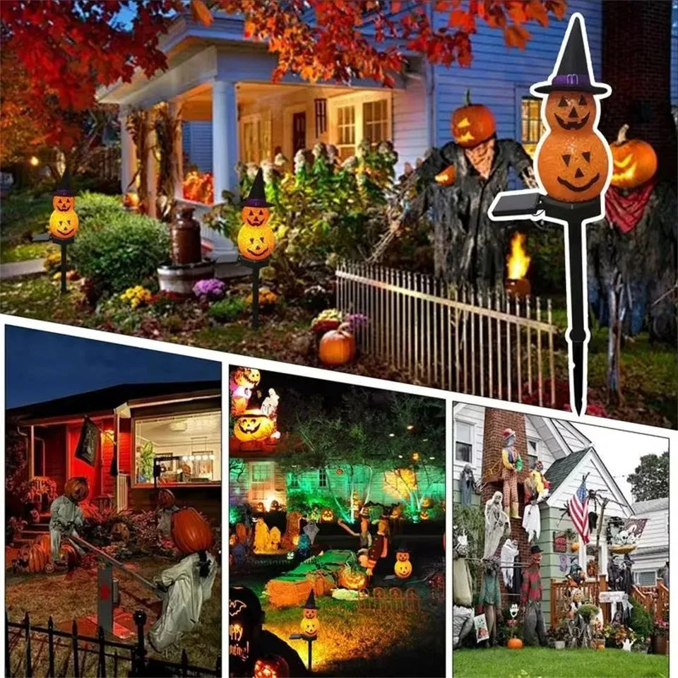 Solar Pumpkin Lamp Halloween  Atmosphere Decoratio Courtyard Outdoor Waterproof Decoration Floor Insertion Atmosphere Light