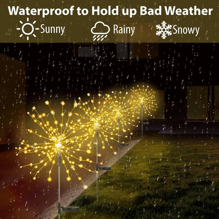 Christmas Solar Dandelion Fireworks Light Outdoor Waterproof Courtyard Garden Atmosphere Decoration Ground Insertion Lawn Light