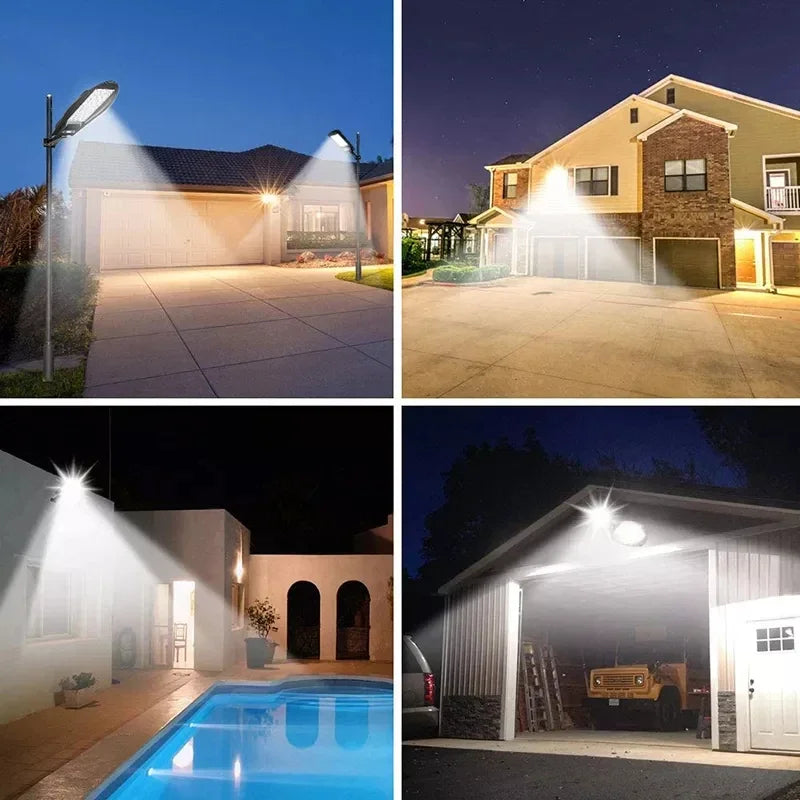 LED Solar Street Light Super Bright Outdoor Waterproof 168LED Lamp Motion Sensor 3 Modes Lighting Remote Control For Garden Gard