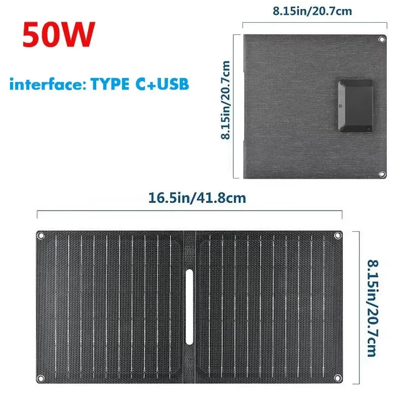 Folding Solar Panel 80W IP65 Waterproof Foldable Solar Charger Portable Solar Panel Charger Outdoor Phone Power Bank for Phone