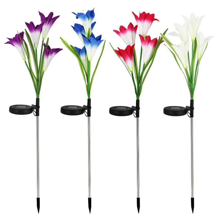Outdoor Solar Lights Solar Garden Lawn Lights Bigger Lily Flowers landscape lighting for Outdoor Patio Yard Garden Decoration