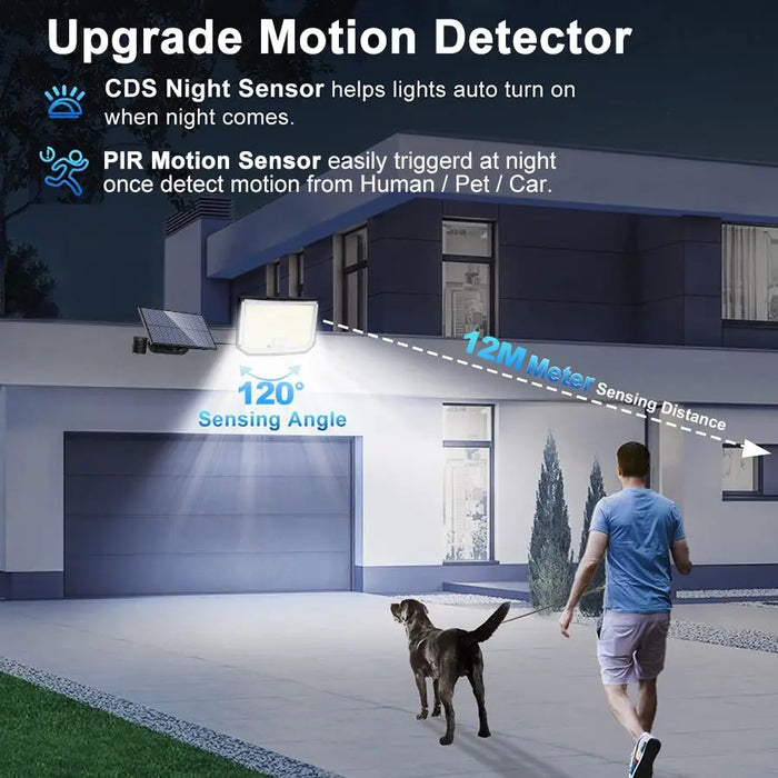 Solar Security Lights Motion Sensor Outdoor 318/238/226LED Garden Lights Waterproof Split Flood Wall Lights Solar Powered 3 Mode