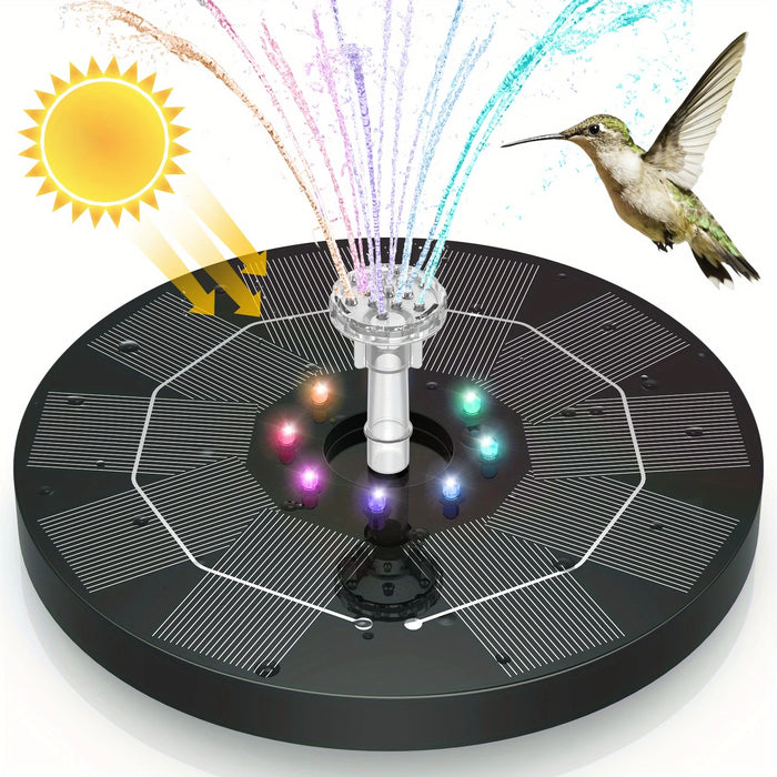 6.5W LED Solar Fountain Pump with Lights, for Bird Bath Pool, Solar Water Fountain with Battery, for Outdoor, Garden Decoration