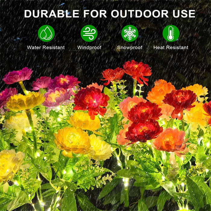 Solar Snow Flower Lights For Outdoor Courtyard Decoration LED Simulation Flower Lights Solar Lawn Lights For Garden Lights