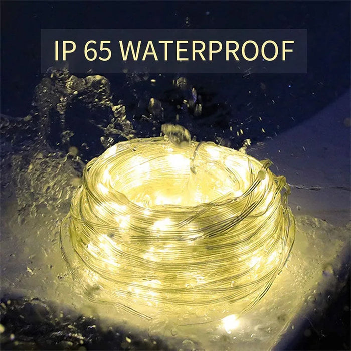 Solar LED Strings Lamp Waterproof Outdoor 300 Lights 8 Mode Garden Decortion Christmas for Wedding Party Holiday 32m/22m