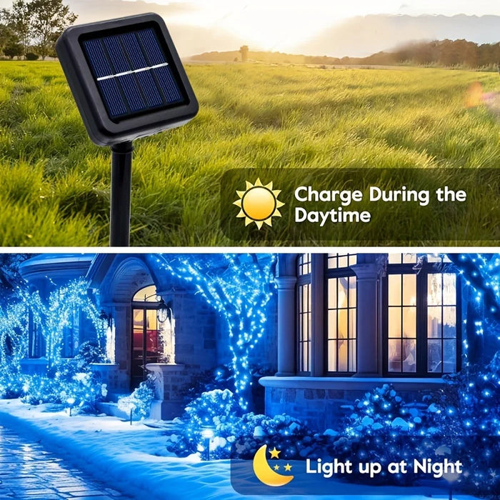 Solar LED String Lights 5M/10M/20/30M Outdoor Solar Copper Wire Light 8 Mode Waterproof Lamp For Garden Christmas Tree Decor