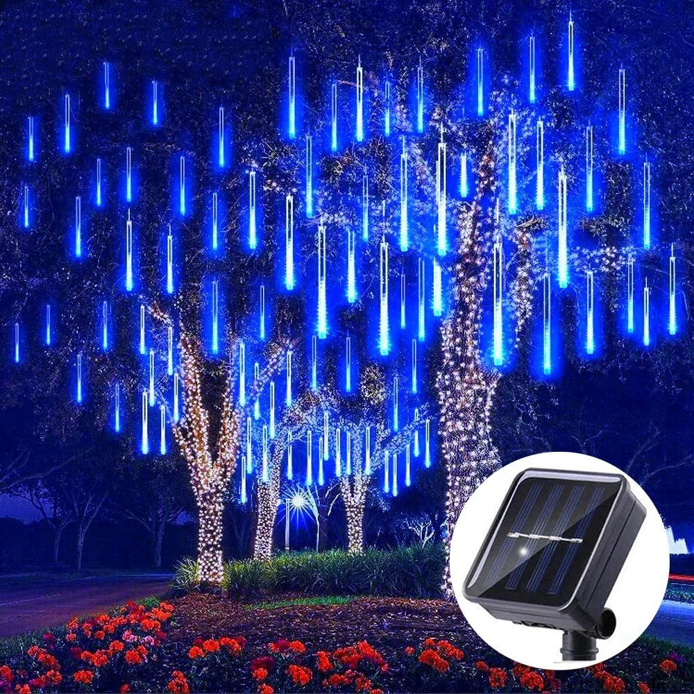 30/50cm Solar LED Meteor Shower Light Holiday String Light Waterproof Fairy Garden Decor Outdoor Led Street Garland Christmas