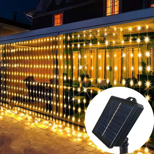 Lights Decoration Solar Curtain Lights Outdoo Fairy Lights String Lights LED Lights Christmas Wedding Party Decor 2025 New Year