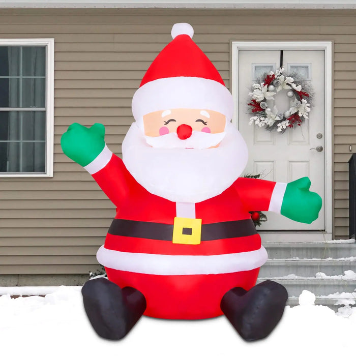 Christmas Solar Term Model Balloon,Glow Inflatable Sitting Santa Claus Snowman,Courtyard Door Shopping Mall Decoration Props