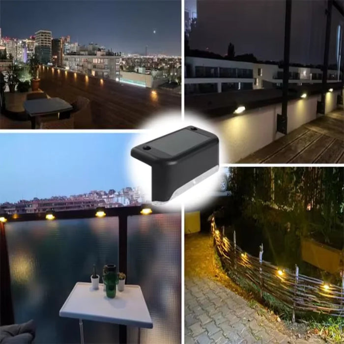 Solar Deck Lights Outdoor Waterproof LED Fence Lights Garden Step Lamp for Patio Stairs Railing Pathway Step Solar Lamp