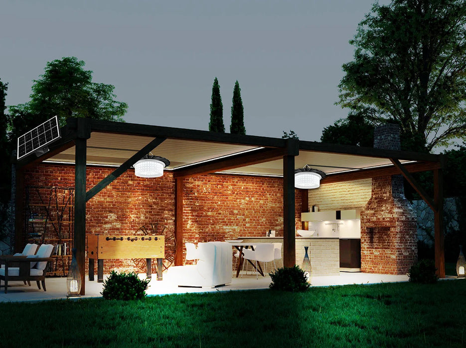 Solar Shed Barn Light Indoor Outdoor 244 LED Solar Pendant Light 5 Modes Solar Motion Sensor Light with Remote IP65 Waterproof