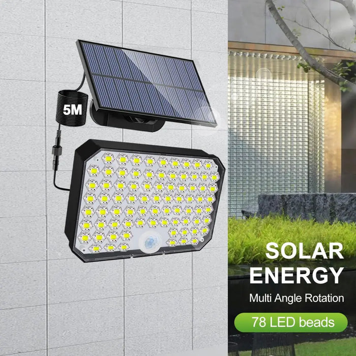 Solar Security Lights Motion Sensor Outdoor 318/238/226LED Garden Lights Waterproof Split Flood Wall Lights Solar Powered 3 Mode