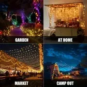 LED Solar Light String 8 Functions Outdoor Waterproof Lawn Starry Sky Christmas Garden Courtyard Decoration Atmosphere Lights