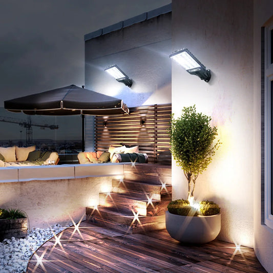Powerful Solar Street Lights Outdoor Solar Lamp 3 Light Mode Waterproof Motion Sensor Security Lighting for Patio Path Yard