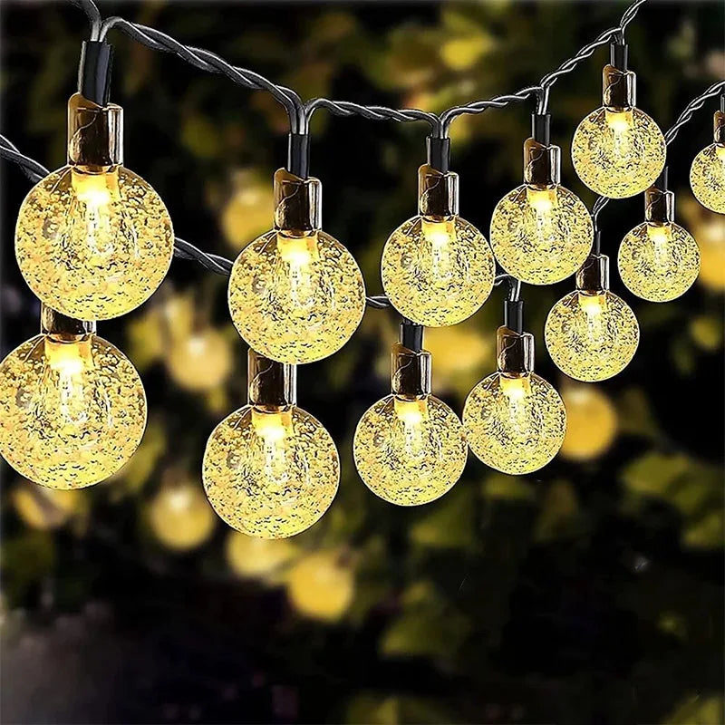 Solar Bubble Ball String Light,with 8 Lighting Modes,suitable for Gardenparty,and Yard Decoration