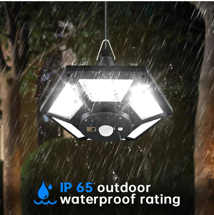 Solar Sensor Lights Dimmable for Barn Gazebo Yard with Waterproof Pendant Lights Indoor Outdoor Use Solar Garden Light