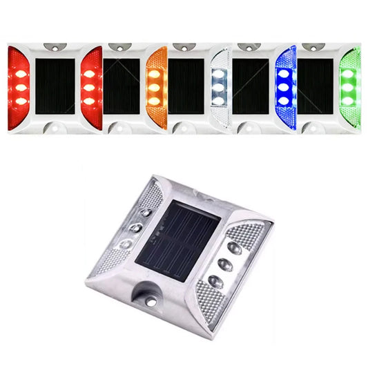 Solar Raised Pavement Marker High Brightness IP68 Waterproof Reflective Road Marker Solar Driveway Dock Light Sidewalk Stair