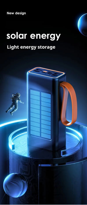 90000mAh Large Capacity Portable Power Bank with Solar or Camping Light Function Fast Charging External Backup Battery