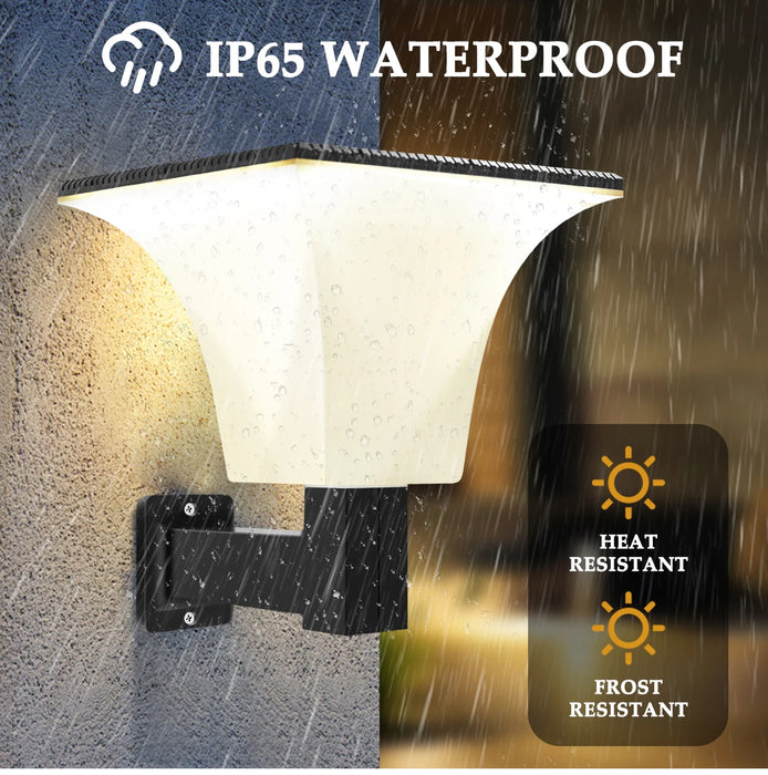 Solar Lights Outdoor 4 Modes Post Cap Wall Mounted Solar Lamp for Garden Yard Waterproof Solar Powered Pathway Lighting 80leds