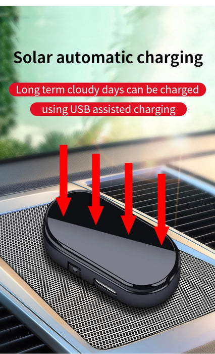 2PCS Solar Powered Car Fake Security Light Blue/Red Simulated Wireless Warning Lights Anti-Theft Alarm Flashing Signal Lamp