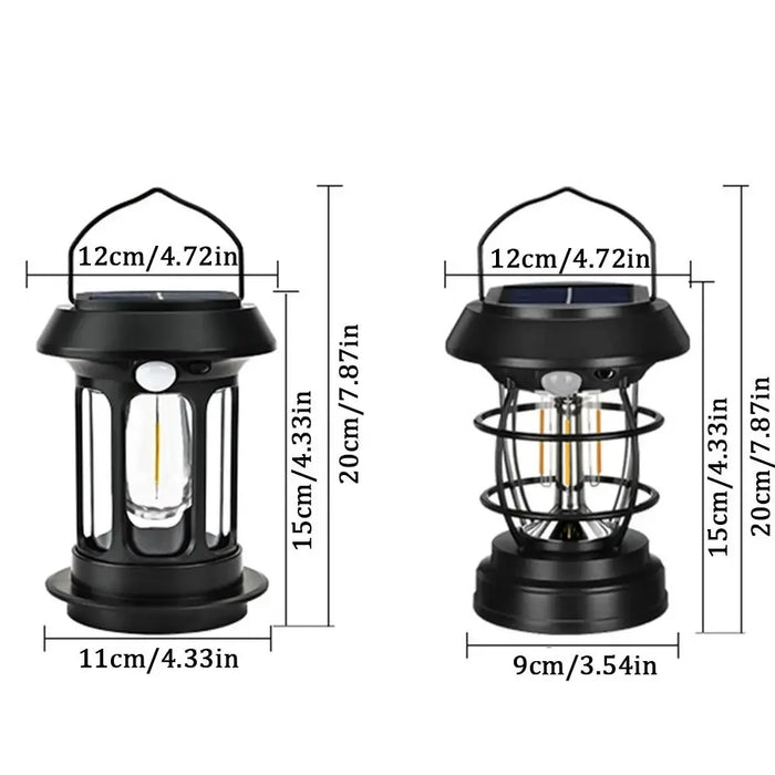 Solar Camping Lighting LED Light Portable Retro Camping Lantern Waterproof Outdoor Garden Lawn Path Lighting Decorative Light