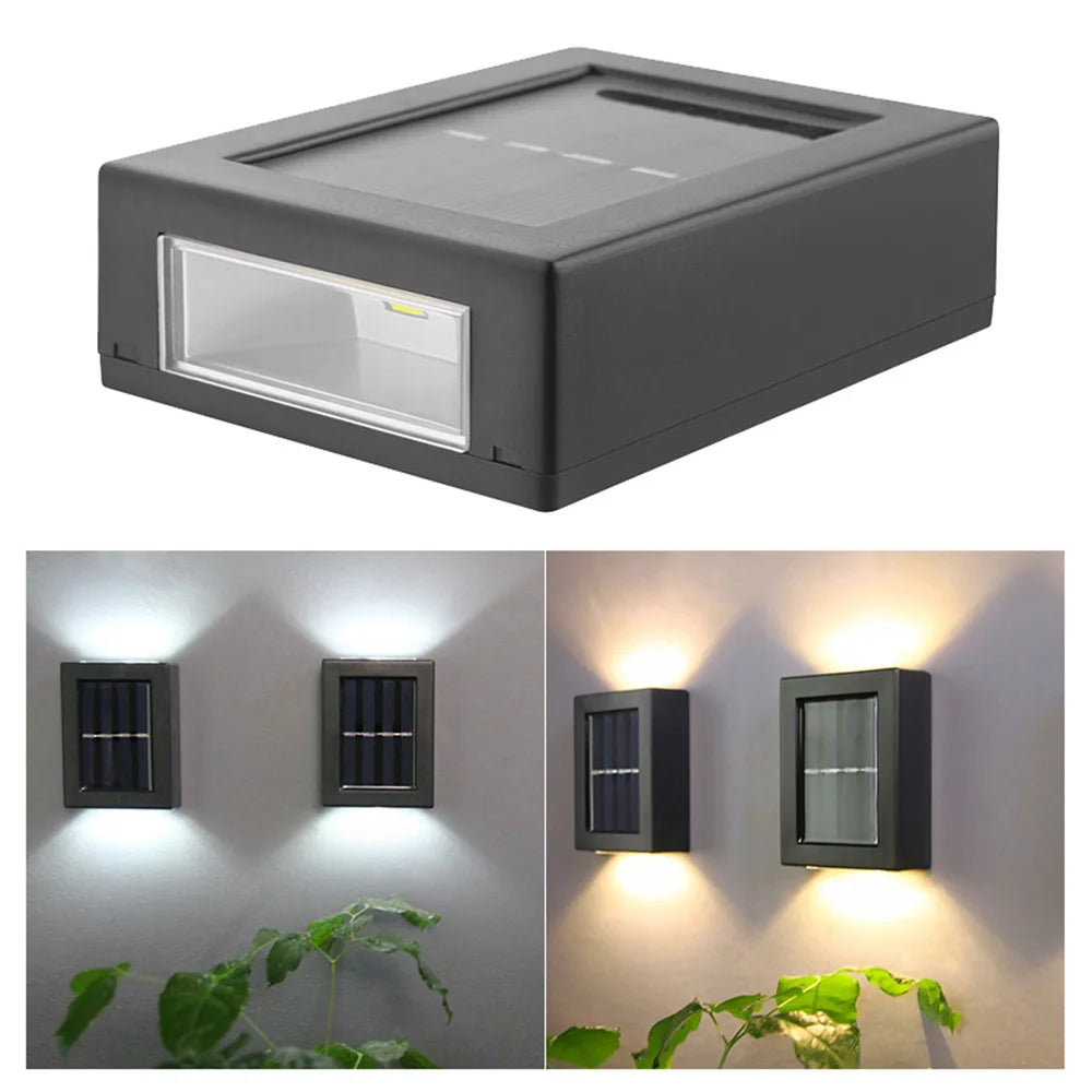 Solar LED Wall Light Up and Down Wall Lamp Outdoor Waterproof Fence Light Solar Powered Street Light Garden Yard Decorative Lamp