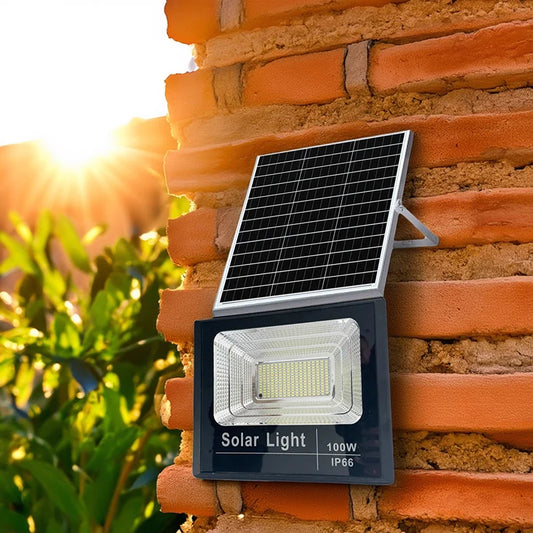 Solar Flood Lights Remote Control Solar Powered Spotlight Outdoor Waterproof IP67 Villa Street Lighting Adjustable Angle