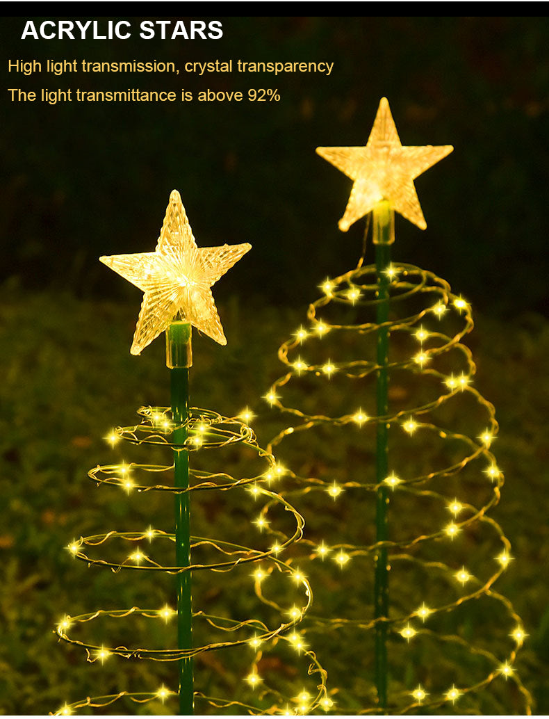 LED Solar Christmas Lights Garden Lights Folded Christmas Tree Lamp Decorations Outdoor Solar Light Christmas Decoration