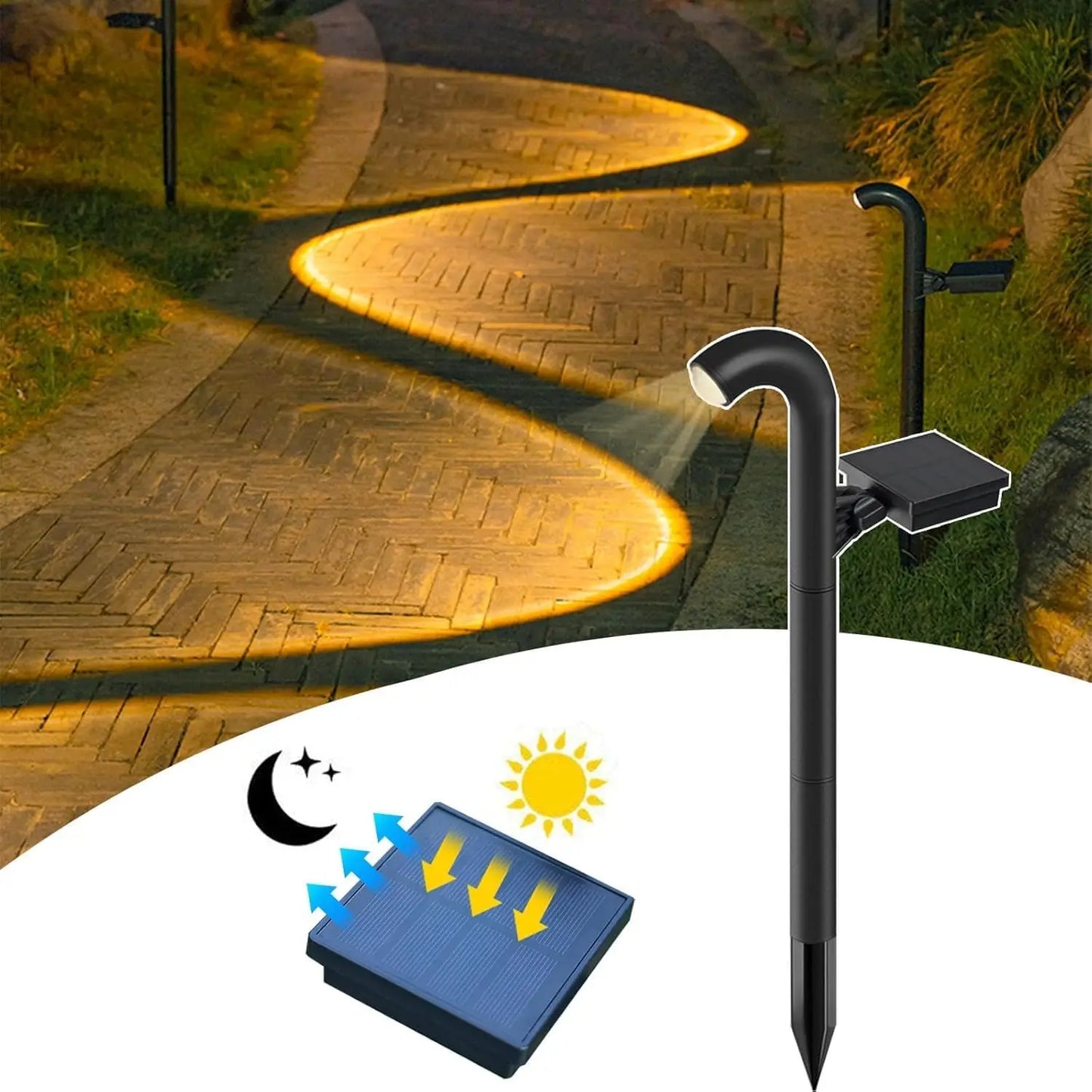 Solar Pathway Lights Outdoor Garden Lamp Waterproof 1 High Brightness LED Lens for Outside Path Yard Walkway Driveway Landscape