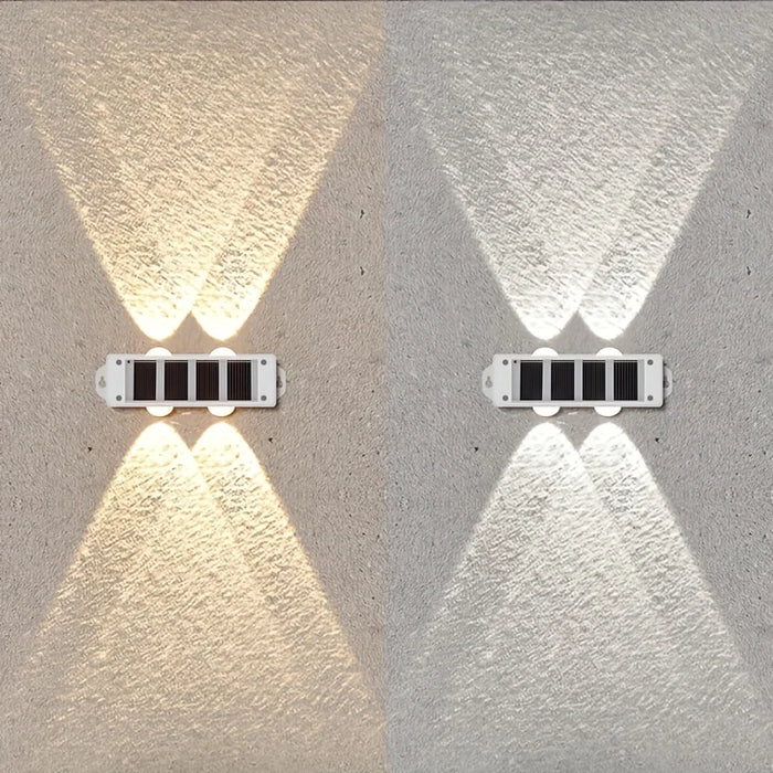 Solar Powered Wall Lights Outside Up and Down Fence Mount Outdoor Decorative Waterproof Lamp for Porch Deck Patio Yard Garden