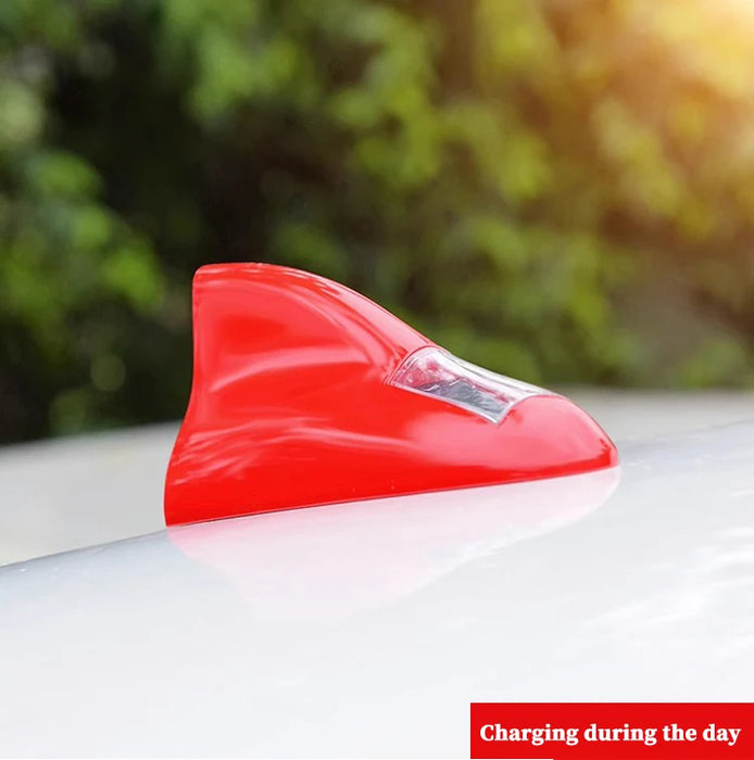 Solar anti rear end collision flashing light LED warning light Car shark fin antenna modified General Motors decorative light