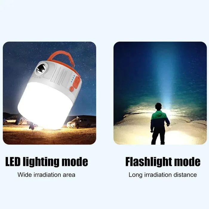 Solar Light Bulb Camping light LED Solar USB Rechargeable 5Lighting Modes Flashlight Tent Hanging Bulb for Outdoor Emergency ﻿
