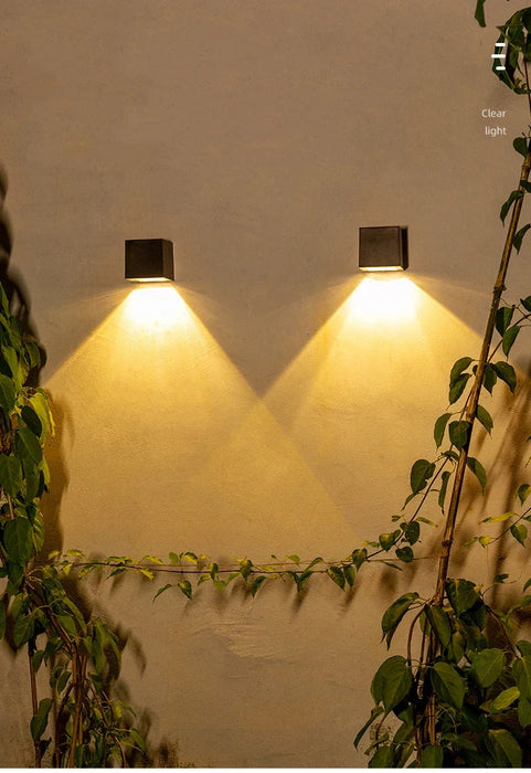 Solar Wall Lights Outdoor Square Modern Wall Lamp Waterproof Solar Fence Lights for House Wall Porch Garden Yard Patio Decor