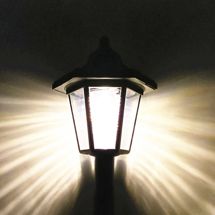 2Pcs Solar Wall Light Outdoor Solar Hexagonal Light IP44 Waterproof Solar Fence Light Auto On/Off Retro LED Wall Lamp for Garden