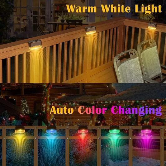 4/8/12 Pcs Solar Fence Lamp Outdoor LED Lighting Garden Fence Decoration Illumination for Courtyard Stairs or Exterior Wall