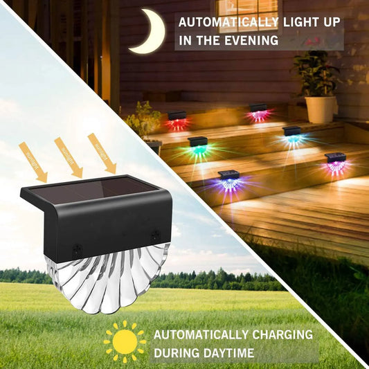 Solar Fence Lights Outdoor Waterproof Color Glow And Warm White Acrylic Led Powered Deck Post Cap Patio Yard Decorative Lamp