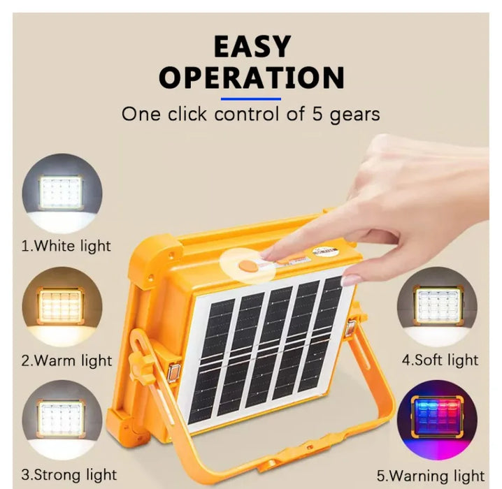 NEW 200-800W Outdoor Solar LED Floodlight Emergency Lighting Rechargeable Outdoor Camping Portable Waterproof Fishing Spotlight