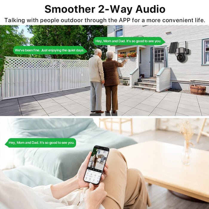 Solar WIFI Camera Built-in Battery Wireless 10X Zoom 3MP HD Camera PIR Detection Security Cam Two-way Audio Surveillance iCSee