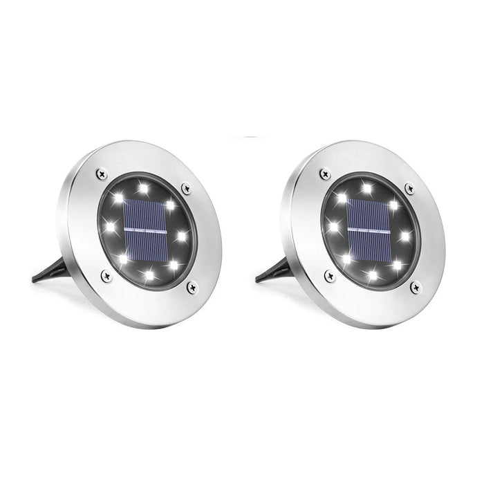 2-16 Pack Solar Ground Lights Outdoor 8 LED Waterproof Garden In-ground Pathway Landscape Lighting for Lawn Deck Patio Walkway
