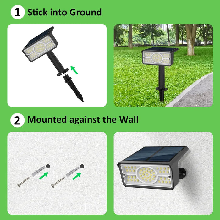 4pcs Solar Spotlight Outdoor Garden Wall Lamp for Tree Street Decor IP65 Waterproof LED Green Landscape Countyard Solar Light