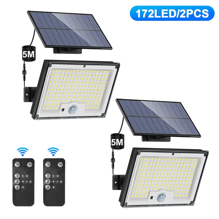 Solar Outdoor Lights 172LED 3Modes Split Motion Sensor Outdoor Lights Waterproof 318 LED Solar Flood Lights Yard Patio Garden