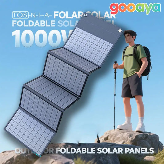 6 folder exclusive 1000W portable solar panel folding bag with USB+DC for outdoor hiking, camping, and mobile phone charging