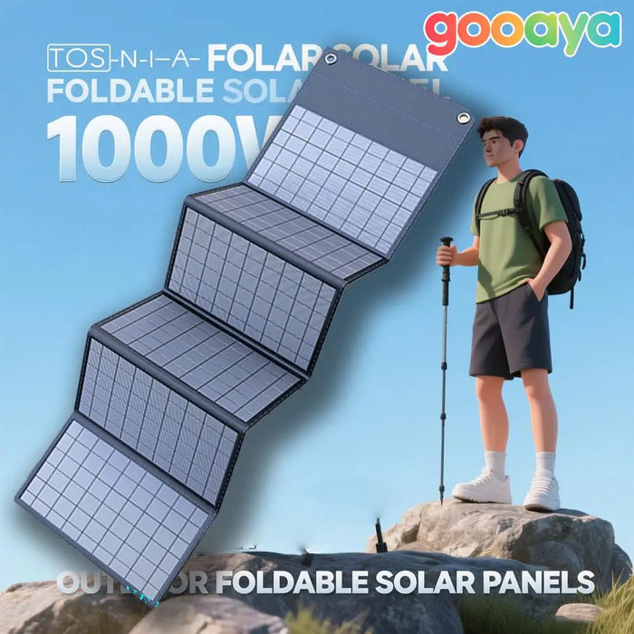 6 folder exclusive 1000W portable solar panel folding bag with USB+DC for outdoor hiking, camping, and mobile phone charging